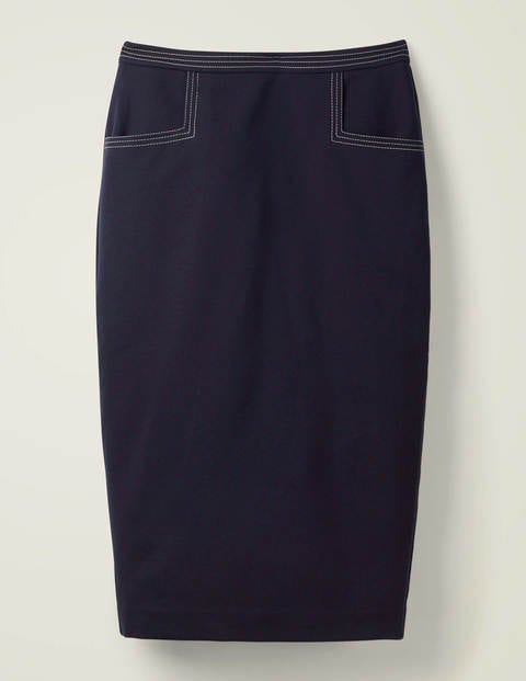 Sedley Topstitch Pencil Skirt - Navy/Ivory Sedley Topstitch Pencil Skirt - Navy/Ivory