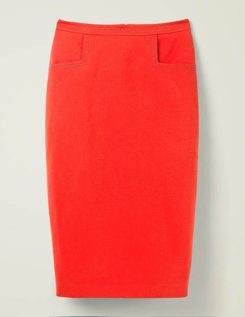 Sedley Topstitch Pencil Skirt - Postbox Red/Navy Sedley Topstitch Pencil Skirt - Postbox Red/Navy