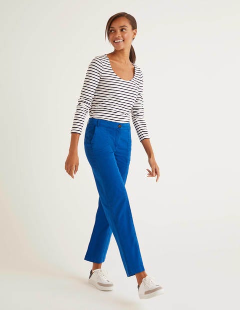 Daisy Cropped Chino Trousers - Bold Blue Daisy Cropped Chino Trousers - Bold Blue