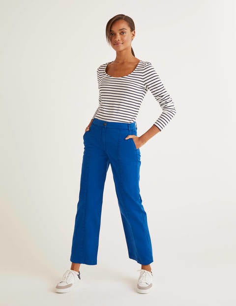 Daisy Cropped Chino Trousers - Bold Blue Daisy Cropped Chino Trousers - Bold Blue