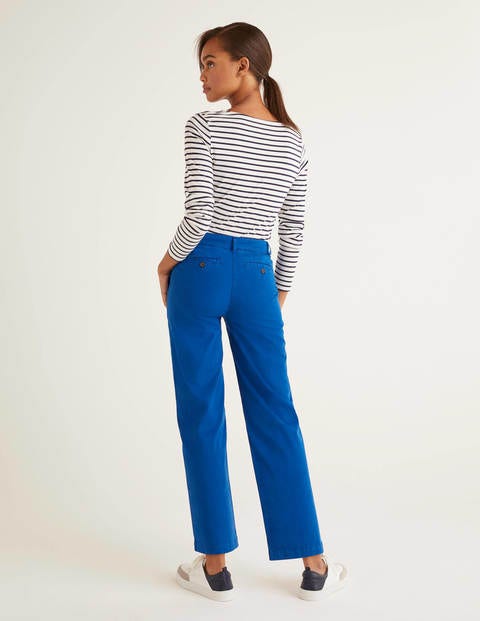 Daisy Cropped Chino Trousers - Bold Blue Daisy Cropped Chino Trousers - Bold Blue