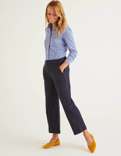 Daisy Cropped Chino Trousers - Navy Daisy Cropped Chino Trousers - Navy