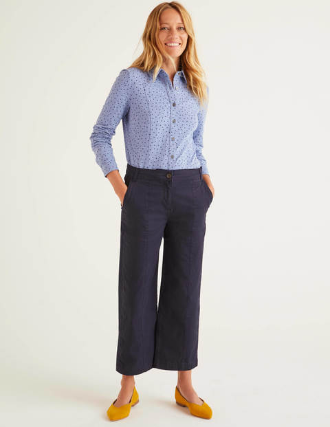 Daisy Cropped Chino Trousers - Navy Daisy Cropped Chino Trousers - Navy