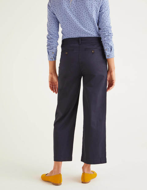Daisy Cropped Chino Trousers - Navy Daisy Cropped Chino Trousers - Navy