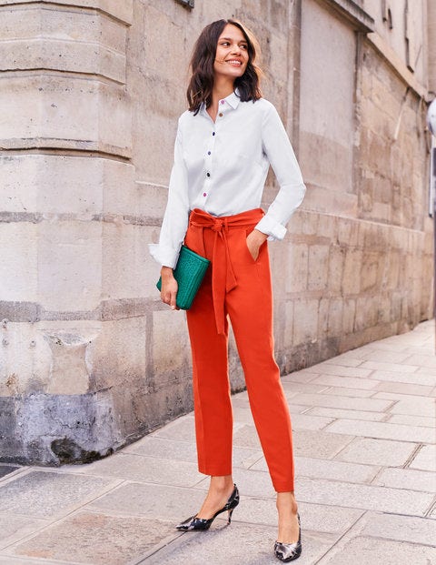 Pantalon Hampstead noué à la taille - Orange crépuscule Pantalon Hampstead noué à la taille - Orange crépuscule