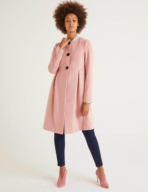Christie Collarless Coat - Milkshake Christie Collarless Coat - Milkshake