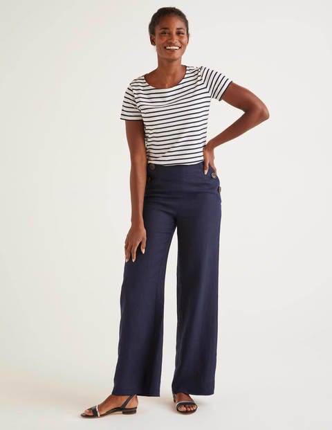 Falmouth Linen Trousers - Navy Falmouth Linen Trousers - Navy