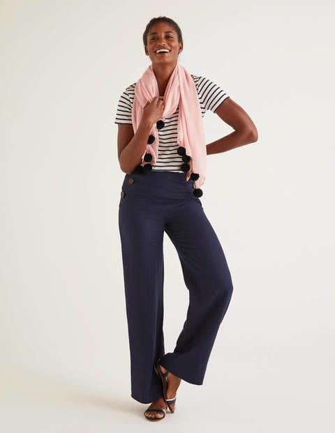 Falmouth Linen Trousers - Navy Falmouth Linen Trousers - Navy