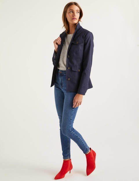 Aiton Tie Waist Jacket - Navy Aiton Tie Waist Jacket - Navy