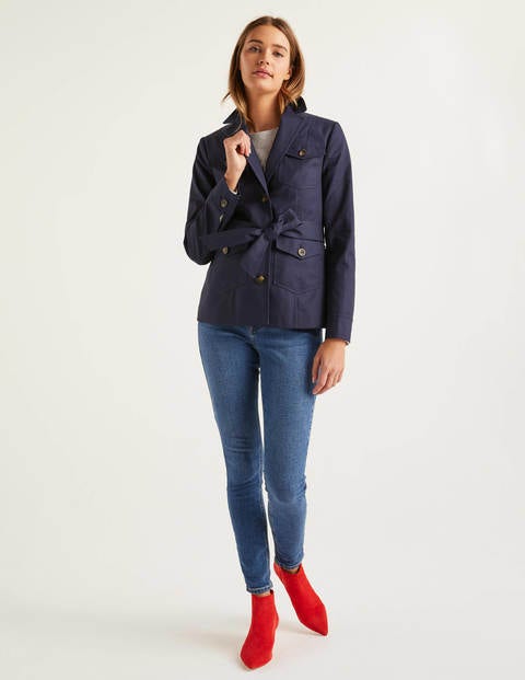 Aiton Tie Waist Jacket - Navy Aiton Tie Waist Jacket - Navy