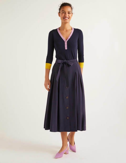 Lennox Button Skirt - Navy Lennox Button Skirt - Navy