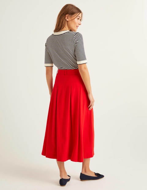 Lennox Button Skirt - Post Box Red Lennox Button Skirt - Post Box Red