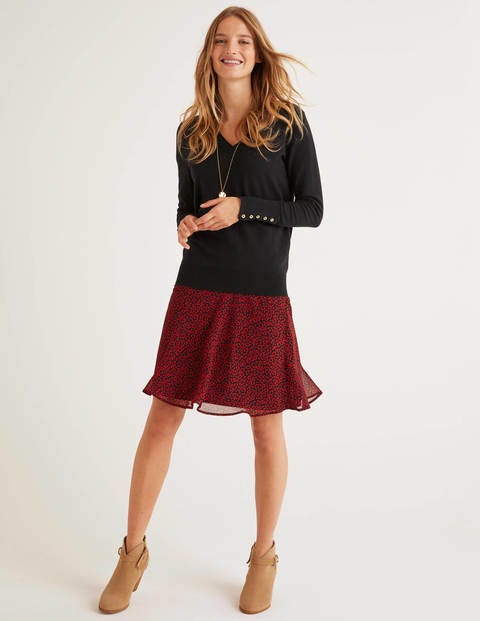 Astolat Mini Skirt - Poinsettia Animal Stamp Astolat Mini Skirt - Poinsettia Animal Stamp