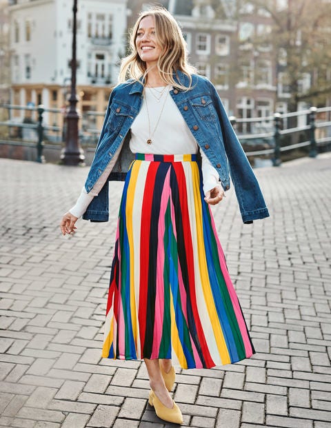 Fairfax Plisseerock - Regenbogen/Bunt, Gestreift Fairfax Plisseerock - Regenbogen/Bunt, Gestreift