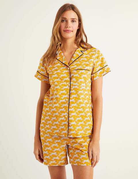Phoebe Short Pj Shirt - Yellow, Spotted Cheetah Phoebe Short Pj Shirt - Yellow, Spotted Cheetah
