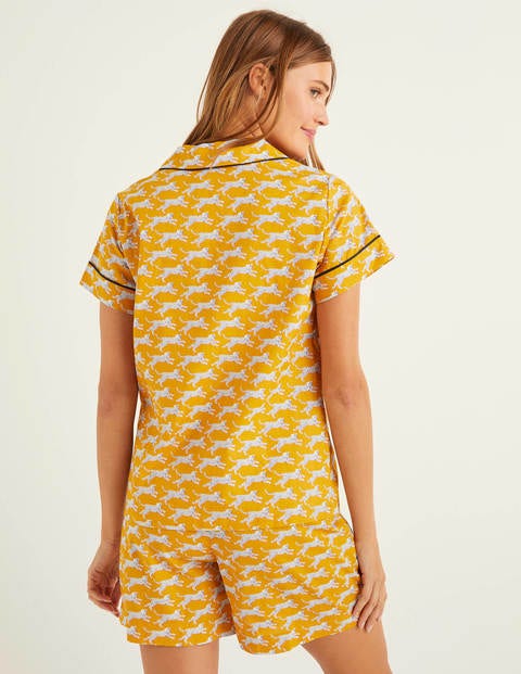 Phoebe Short Pj Shirt - Yellow, Spotted Cheetah Phoebe Short Pj Shirt - Yellow, Spotted Cheetah
