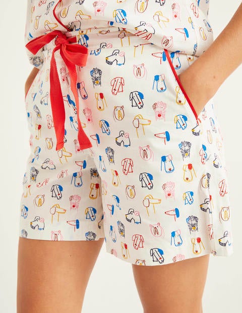 Phoebe Kurze Pyjamahose - Naturweiß/Kräftiges Blau, Rufus Phoebe Kurze Pyjamahose - Naturweiß/Kräftiges Blau, Rufus