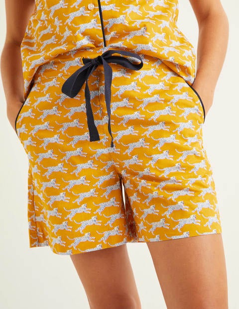 Phoebe Pj Shorts - Yellow, Spotted Cheetah Phoebe Pj Shorts - Yellow, Spotted Cheetah