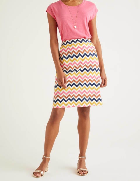 Francesca A-line Skirt - Ivory, Chevron Stripe Francesca A-line Skirt - Ivory, Chevron Stripe