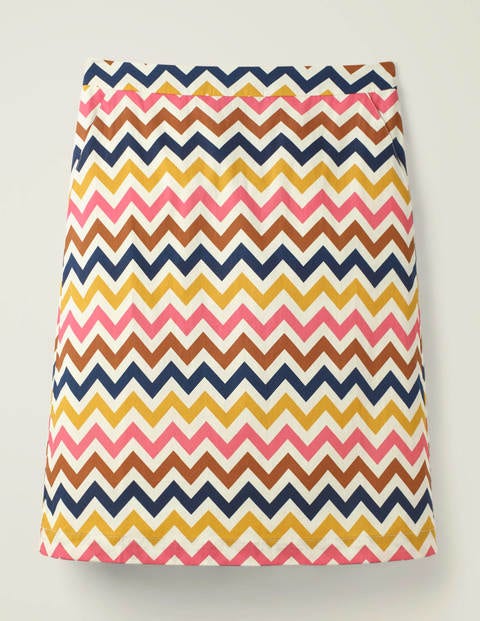 Francesca A-line Skirt - Ivory, Chevron Stripe Francesca A-line Skirt - Ivory, Chevron Stripe