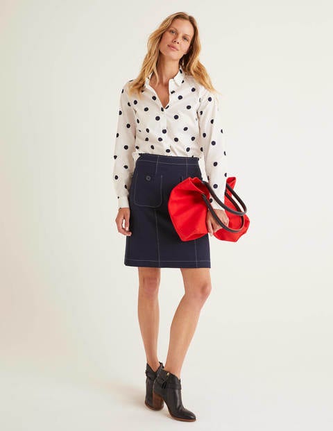 Modern Classic Shirt - Ivory and Navy, Brand Spot Modern Classic Shirt - Ivory and Navy, Brand Spot