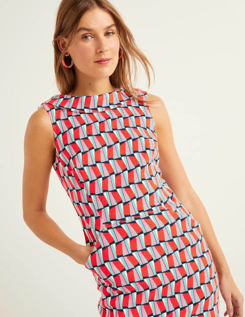 Seam Detail Martha Dress - Orange Sunset, Facade Seam Detail Martha Dress - Orange Sunset, Facade