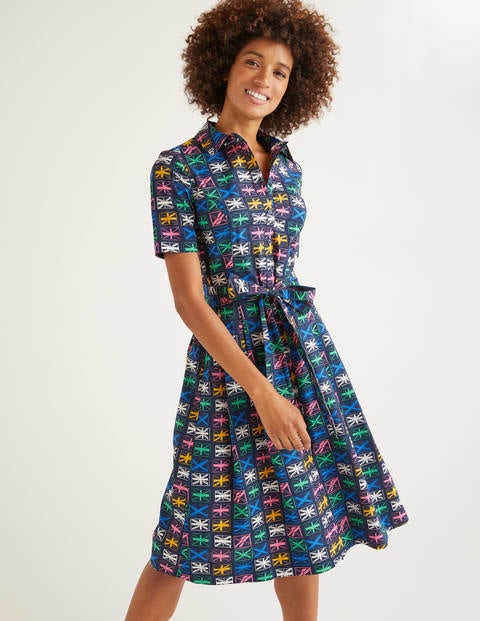 Anastasia Shirt Dress - Navy, Flags Anastasia Shirt Dress - Navy, Flags
