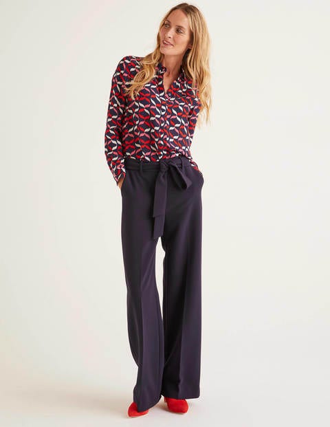 The Silk Shirt - Navy, Ribbons The Silk Shirt - Navy, Ribbons