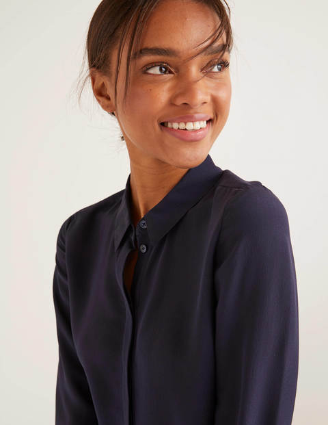The Silk Shirt - Navy The Silk Shirt - Navy
