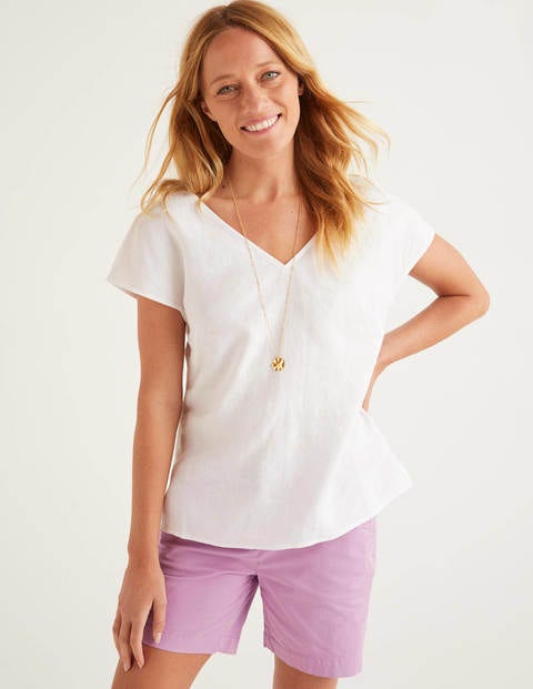 Alexandra Linen Top - White Alexandra Linen Top - White