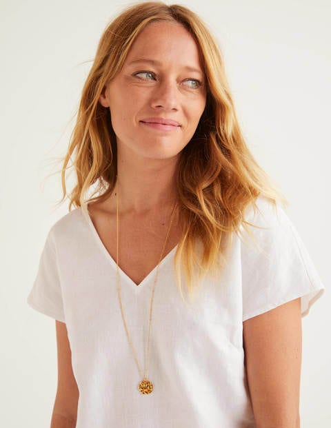 Alexandra Linen Top - White Alexandra Linen Top - White
