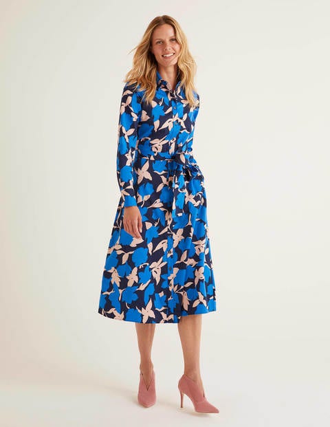 Isodora Midi Shirt Dress - Bold Blue, Clematis Isodora Midi Shirt Dress - Bold Blue, Clematis