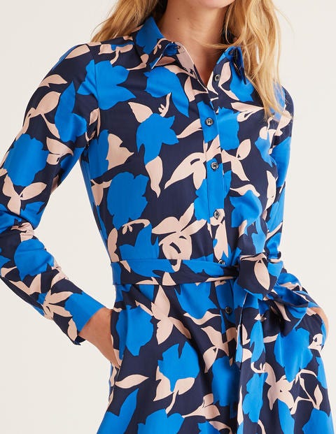 Isodora Midi Shirt Dress - Bold Blue, Clematis Isodora Midi Shirt Dress - Bold Blue, Clematis