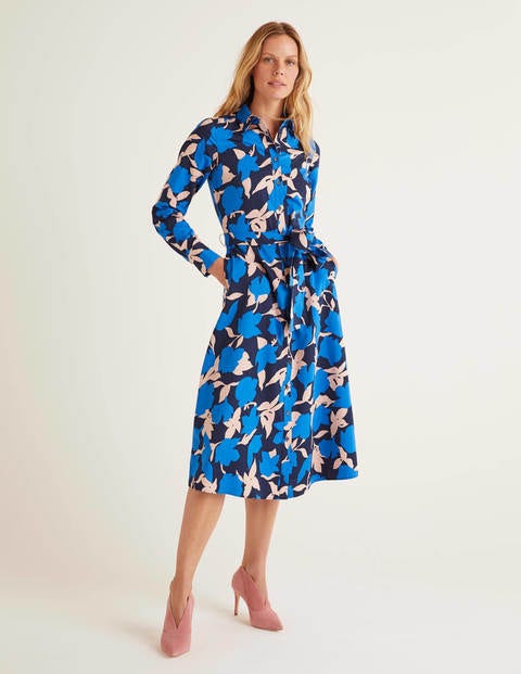 Isodora Midi Shirt Dress - Bold Blue, Clematis Isodora Midi Shirt Dress - Bold Blue, Clematis