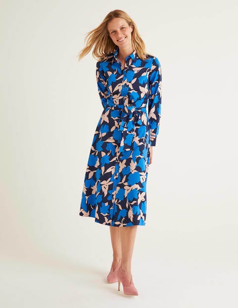 Isodora Midi Shirt Dress - Bold Blue, Clematis Isodora Midi Shirt Dress - Bold Blue, Clematis
