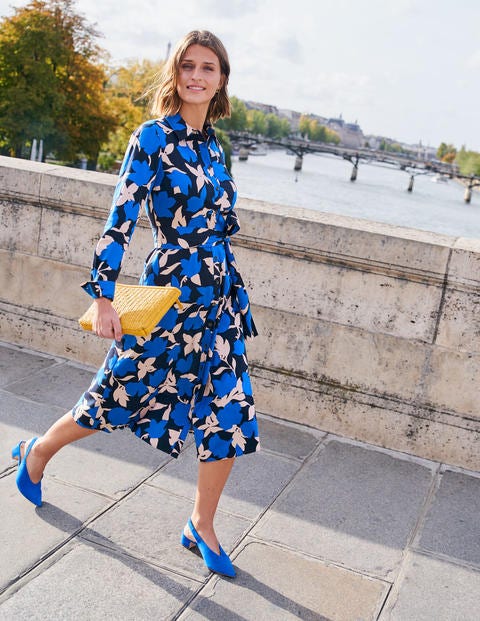 Isodora Midi Shirt Dress - Bold Blue, Clematis Isodora Midi Shirt Dress - Bold Blue, Clematis