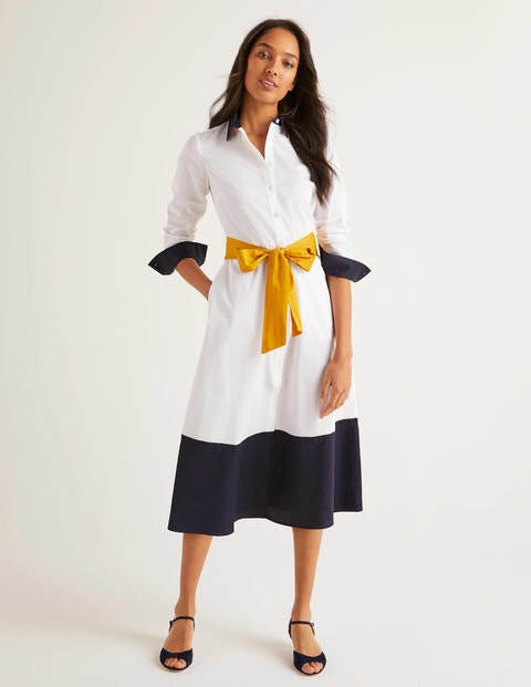 Isodora Midi Shirt Dress - White Isodora Midi Shirt Dress - White