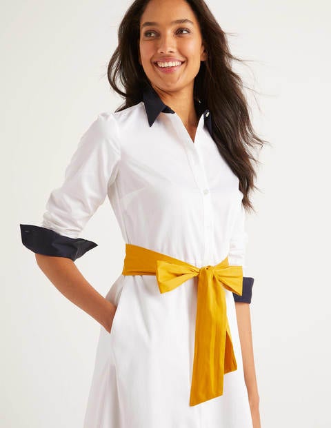 Isodora Midi Shirt Dress - White Isodora Midi Shirt Dress - White