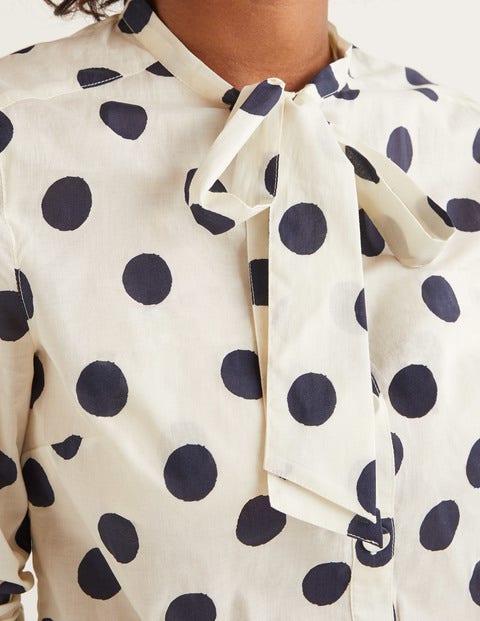 Keira Bow Neck Shirt - Ivory, Brand Spot Keira Bow Neck Shirt - Ivory, Brand Spot