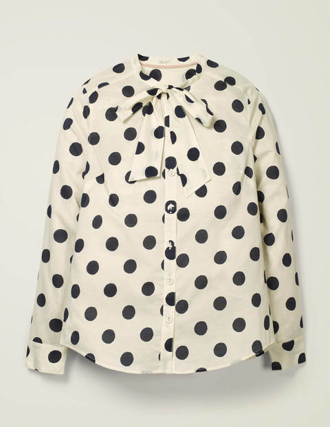 Chemise Keira avec nœud au col - Ivoire, pois Boden Chemise Keira avec nœud au col - Ivoire, pois Boden