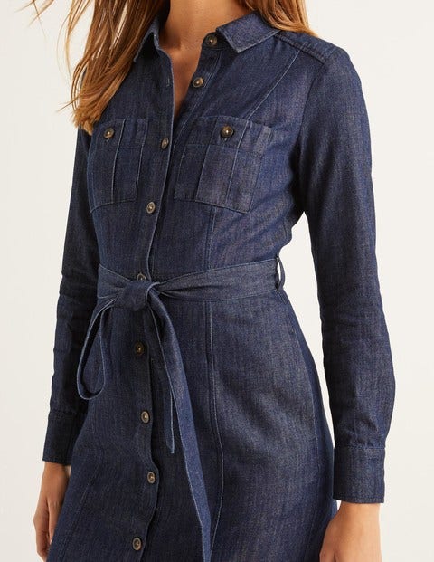 Robe Holly en jean - Denim foncé (délavage) Robe Holly en jean - Denim foncé (délavage)