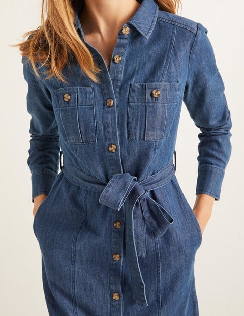 Holly Denim Dress - Mid Vintage Denim Holly Denim Dress - Mid Vintage Denim