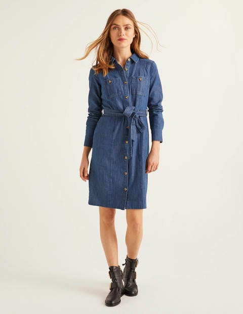 Holly Denim Dress - Mid Vintage Denim Holly Denim Dress - Mid Vintage Denim