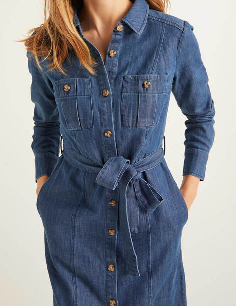 Holly Denim Dress - Mid Vintage Denim Holly Denim Dress - Mid Vintage Denim
