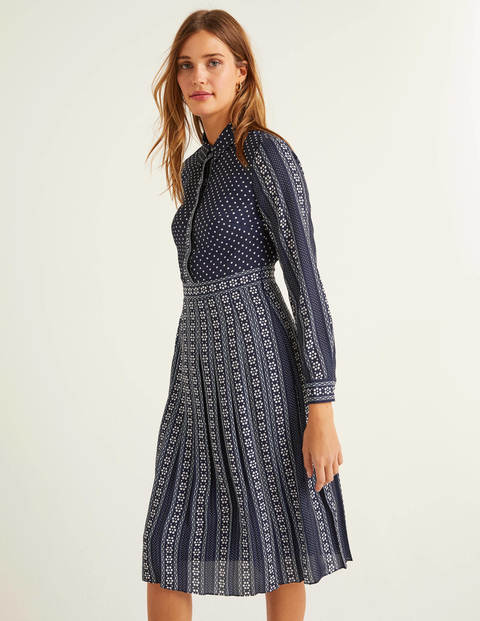 Clemency Hemdblusenkleid - Navy, Orbitmuster Clemency Hemdblusenkleid - Navy, Orbitmuster