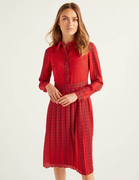 Clemency Shirt Dress - Post Box Red, Orbit Clemency Shirt Dress - Post Box Red, Orbit