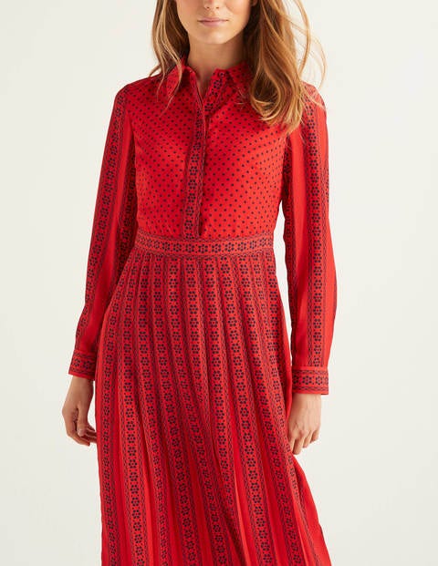Clemency Shirt Dress - Post Box Red, Orbit Clemency Shirt Dress - Post Box Red, Orbit