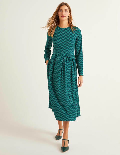Lydia Dress - Forest, Chevron Tile Lydia Dress - Forest, Chevron Tile