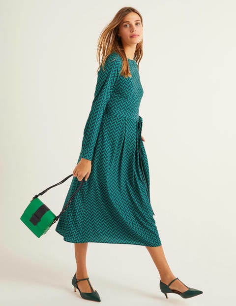 Lydia Dress - Forest, Chevron Tile Lydia Dress - Forest, Chevron Tile