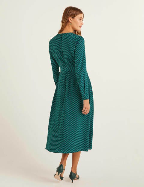 Lydia Dress - Forest, Chevron Tile Lydia Dress - Forest, Chevron Tile